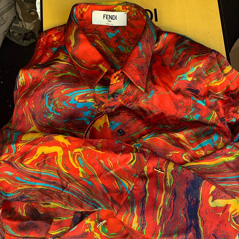Women’s Fendi Marble crop top blouse